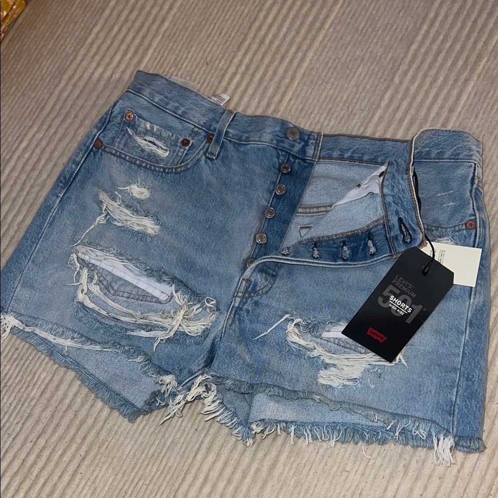 Levi's Light Blue Denim Shorts